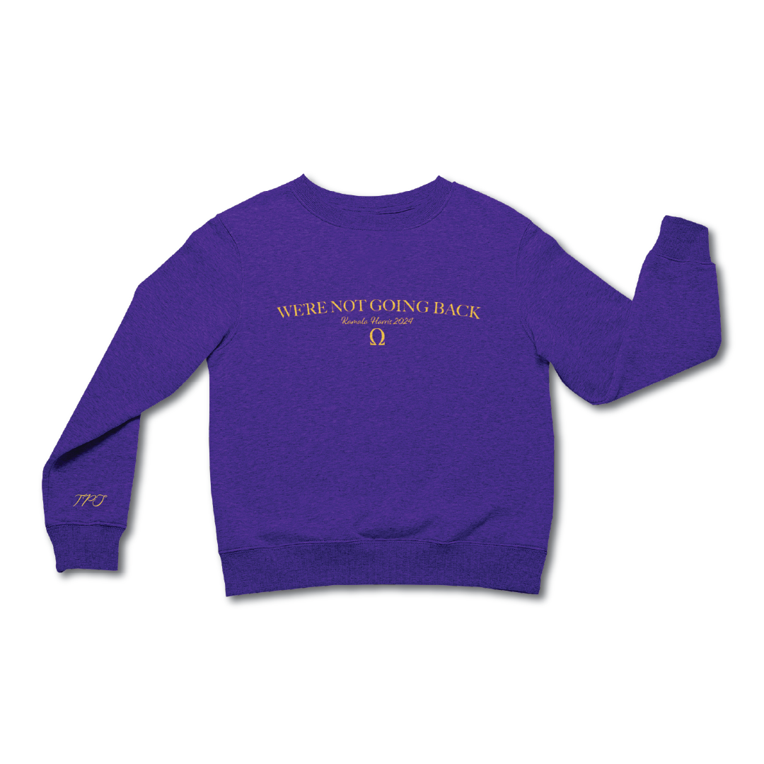 Men’s Purple + Gold “We’re Not Going Back,"  Crewneck