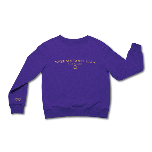 Men’s Purple + Gold “We’re Not Going Back,"  Crewneck